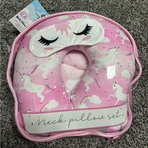 Comfort Bay Pink Unicorn Neck Pillow & Backpack Set